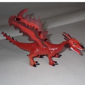 Mb Wolverine Holding Plastic Red Winged Dragon Figure Toy Vintage jaw